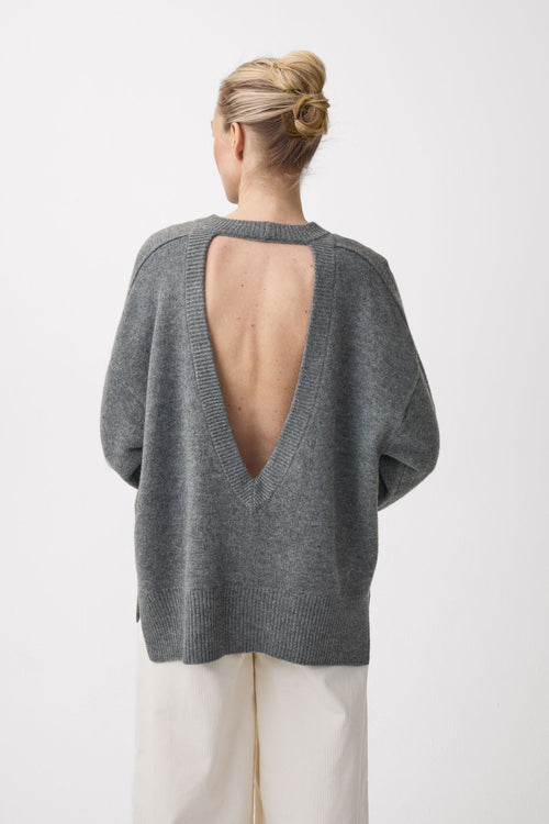 Dive Open Back V Sweater